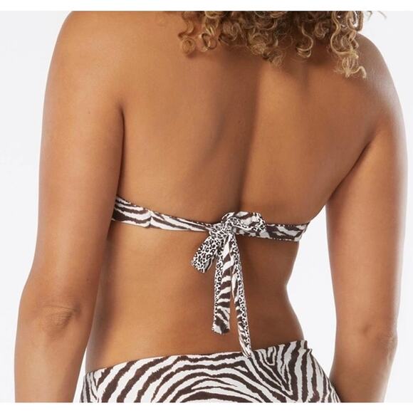 Coco Reef Verso Twist Reversible Underwire Bikini Top 36/38DD Native Zebra NWT - Picture 3 of 8